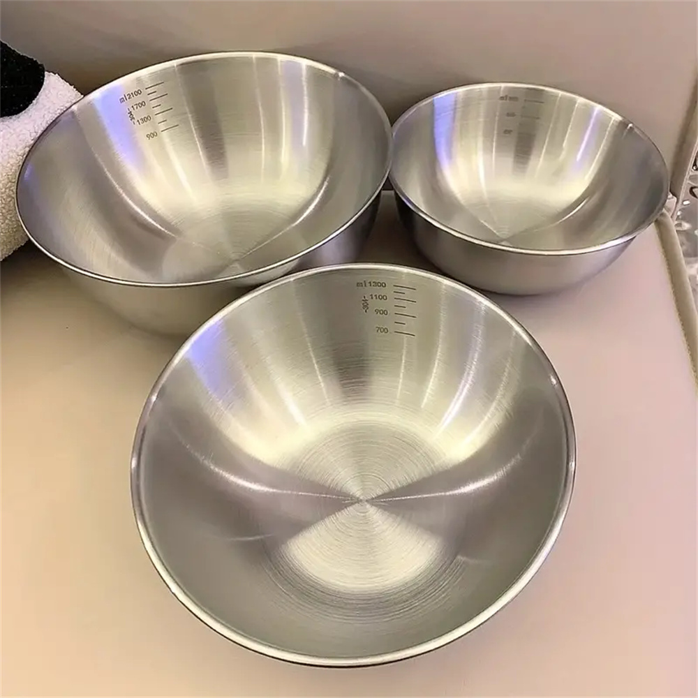 Baking Kitchen Set - 1-3 Stainless Steel Bowl Set with