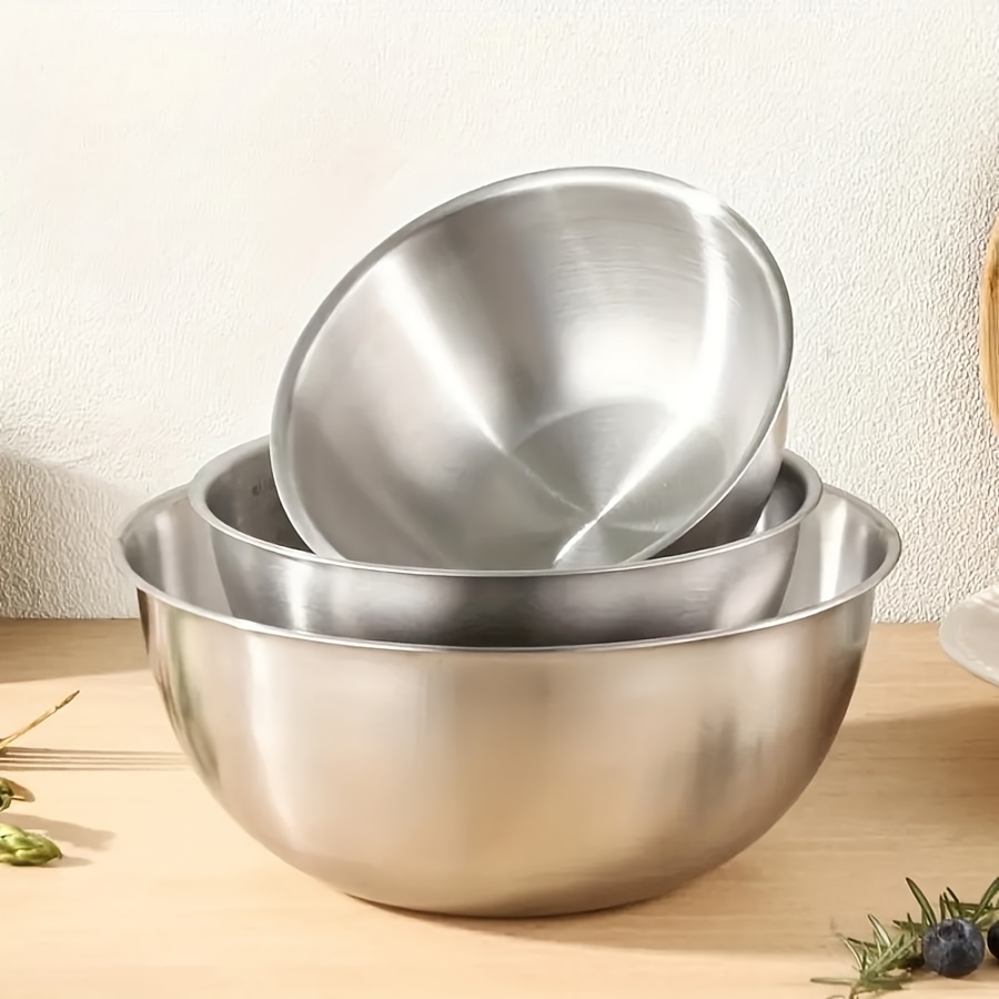 Baking Kitchen Set - 3pcs Stainless Steel Salad Bowl Set