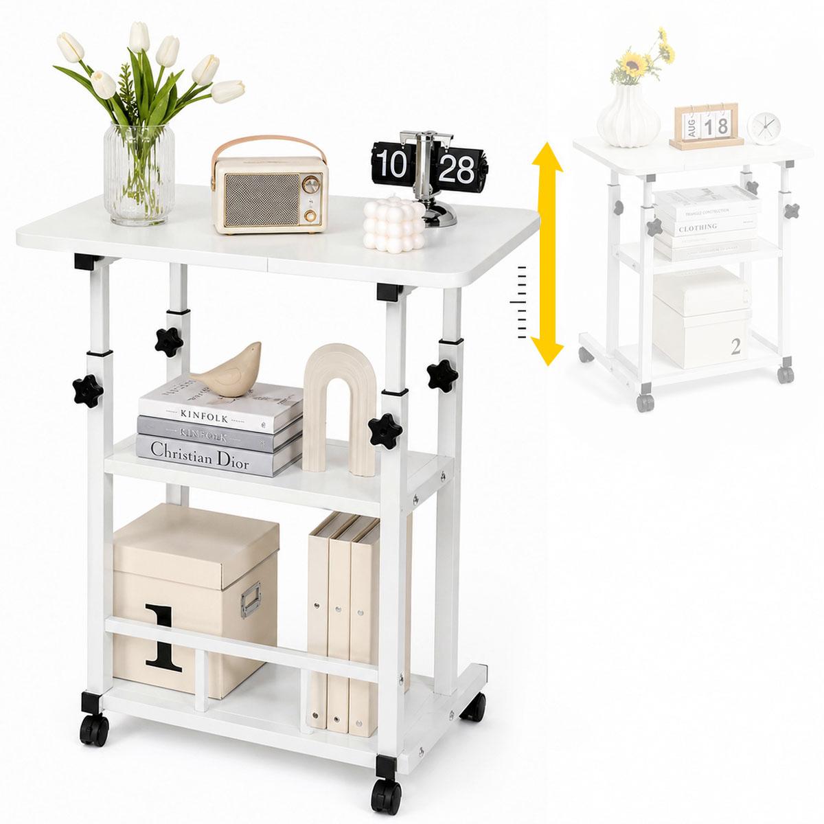 Kitchen Baking Cart - 3-Tier Adjustable Height Rolling Cart Heavy