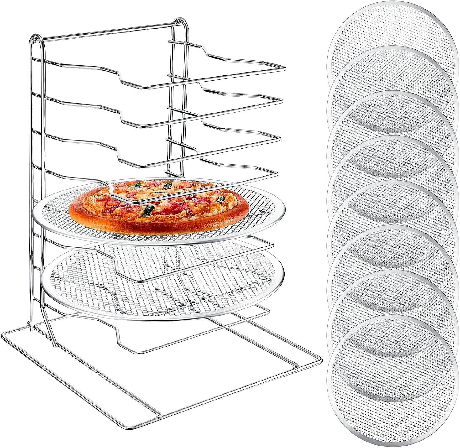 Pizza Rack 8 Tiered Stand With - Baking Kitchen Set 评论和价格