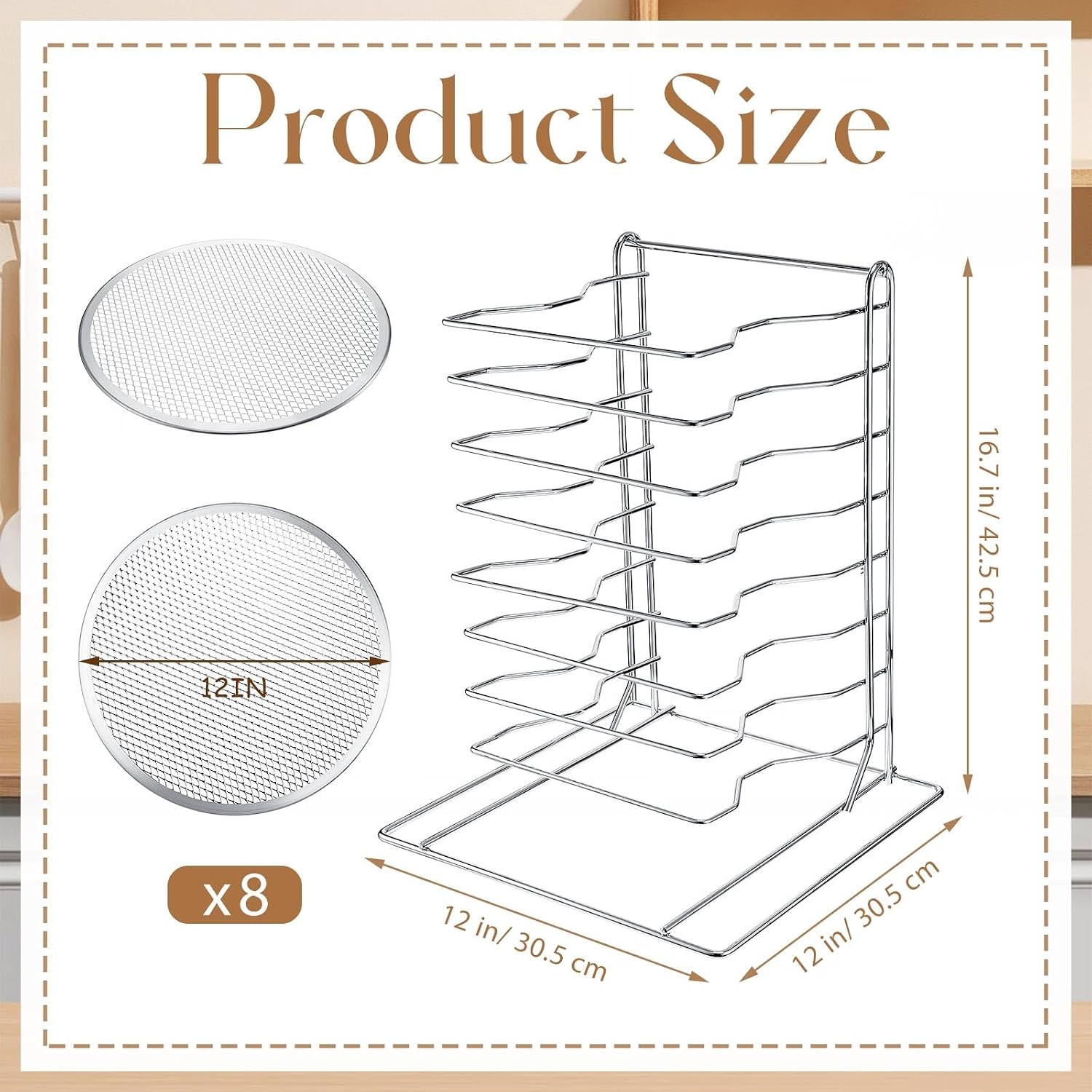 Pizza Rack 8 Tiered Stand With - Baking Kitchen Set 评论和价格
