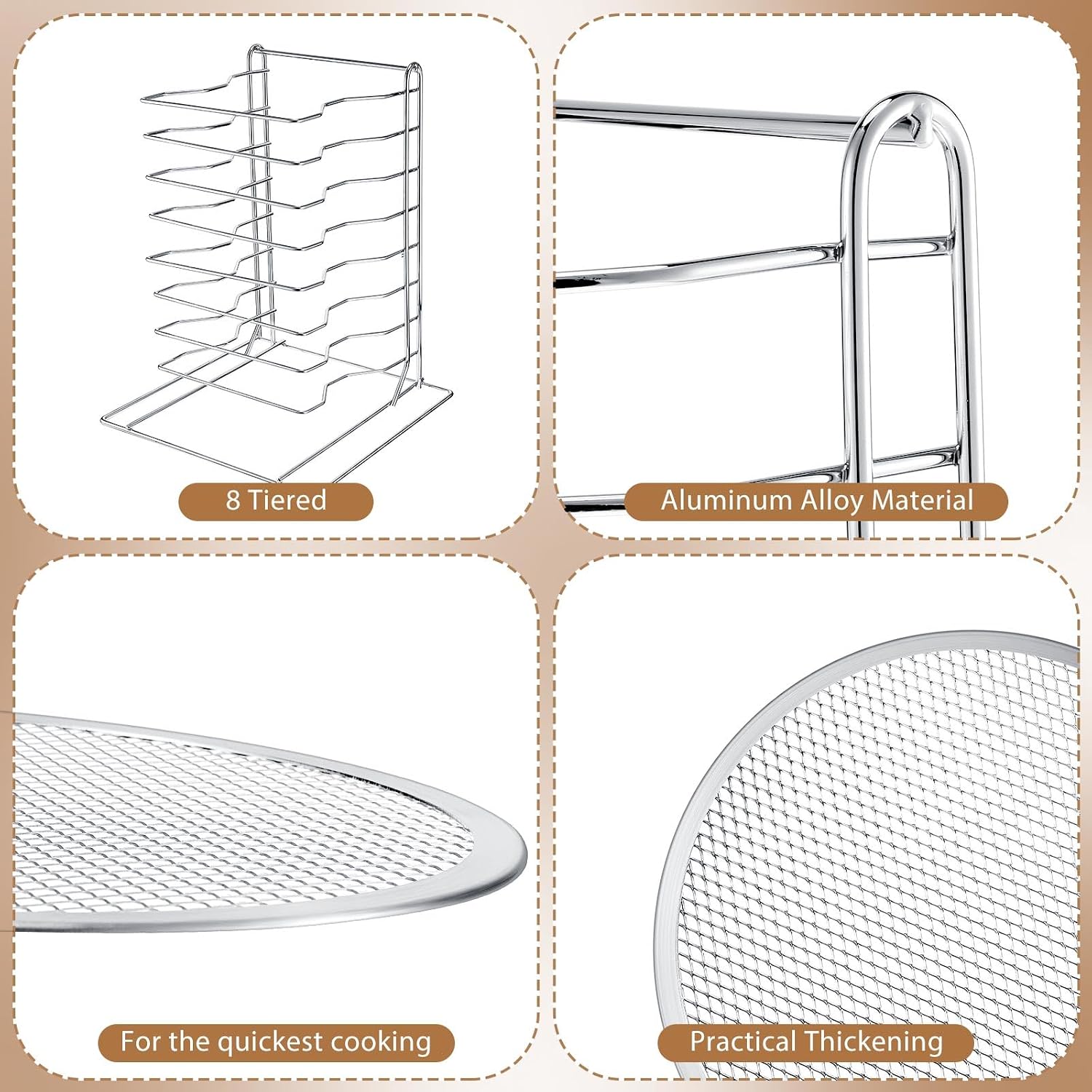 Pizza Rack 8 Tiered Stand With - Baking Kitchen Set 评论和价格