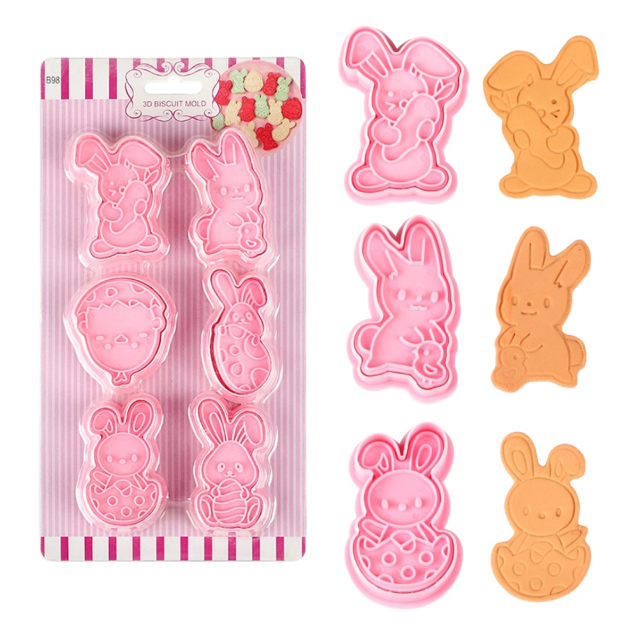 6pcs/Set Easter Bunny Cookie C - Baking Kitchen Set 评论和价格