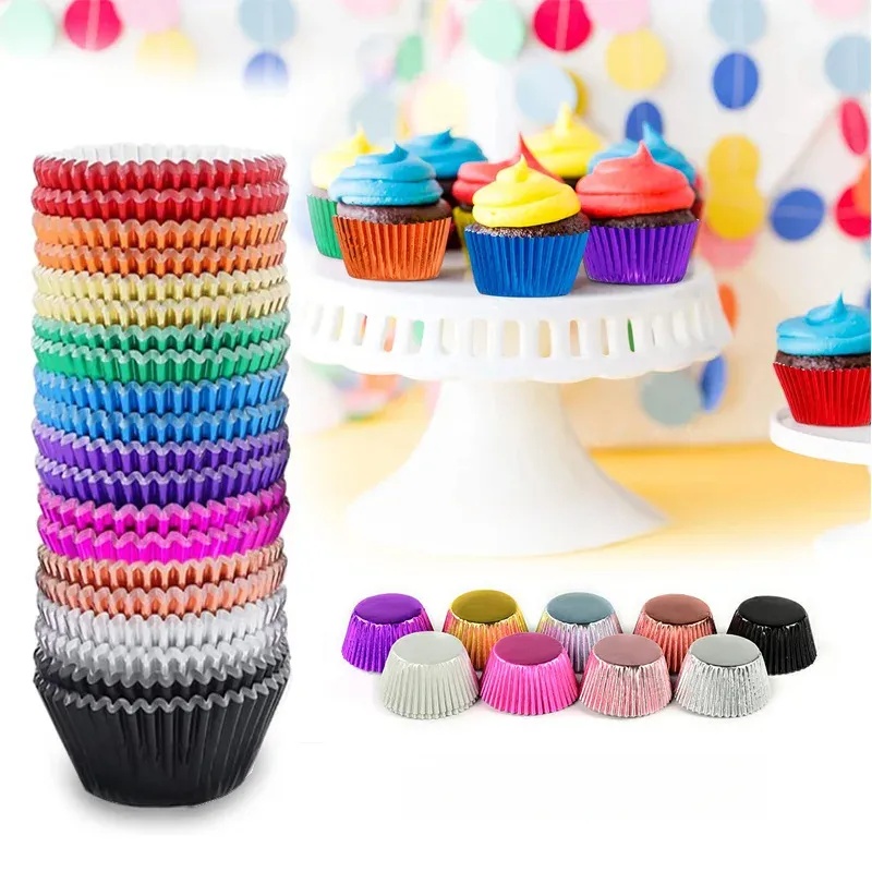 100 piece set of gold foil cup - Baking Kitchen Set 评论和价格