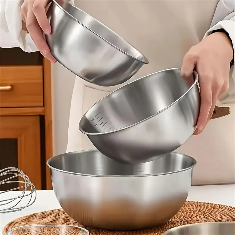 1-3 Stainless Steel Bowl Set w - Baking Kitchen Set 评论和价格