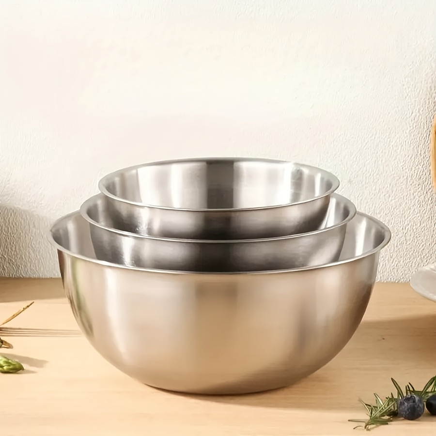 3pcs Stainless Steel Salad Bow - Baking Kitchen Set 评论和价格