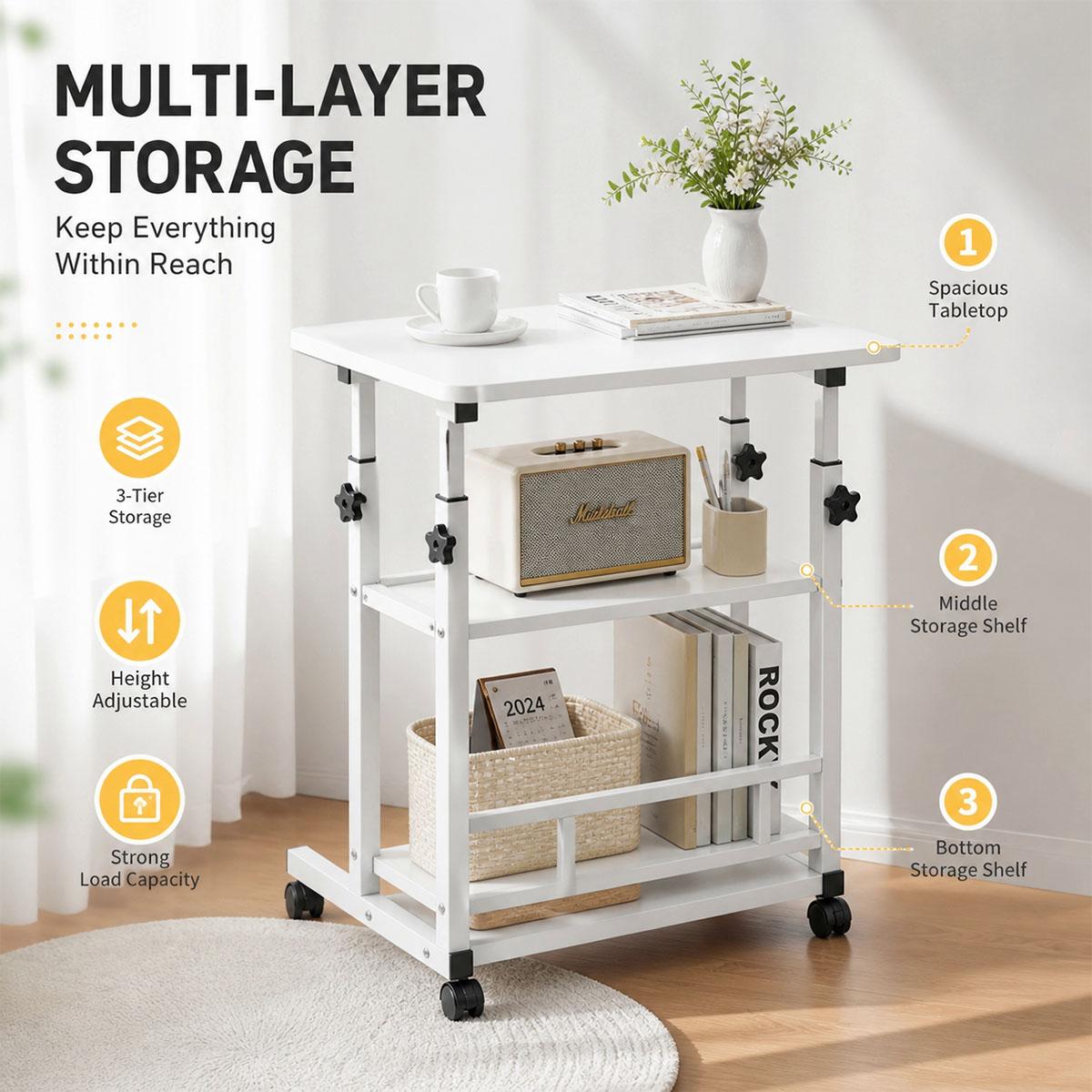 3-Tier Adjustable Height Rolli - Kitchen Baking Cart 评论和价格